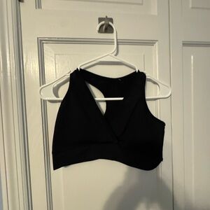 Black Racerback V-Neck Sports Bra | Medium Support. Small. Never worn.